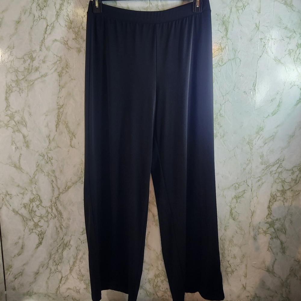 Chico's Black Wide Leg Pants with Soft Fabric and Elastic Waistband
